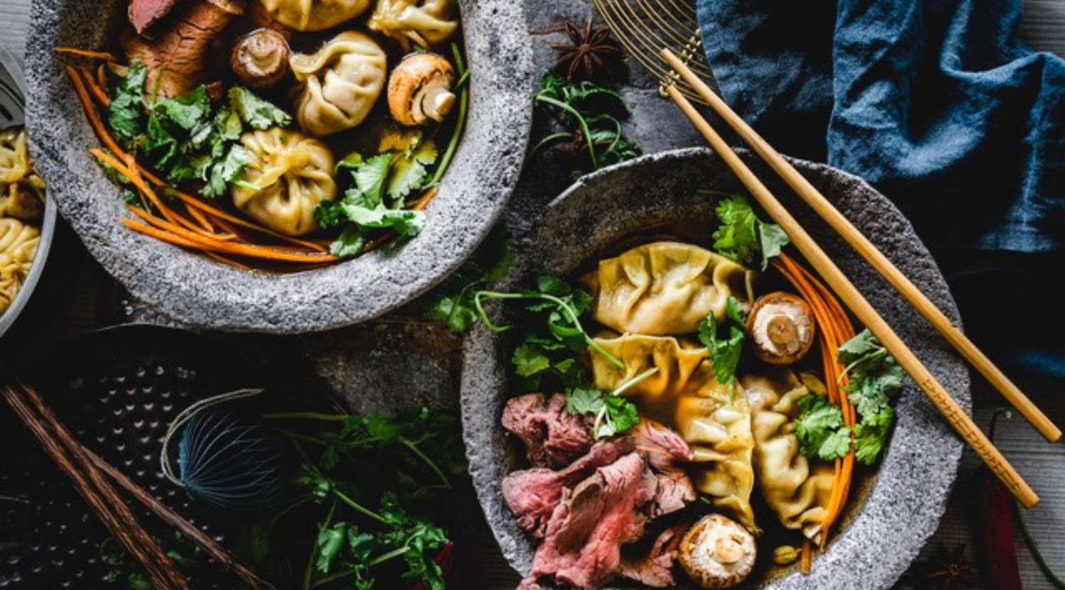 Weihnachts Pho mit zweierlei Dumplings