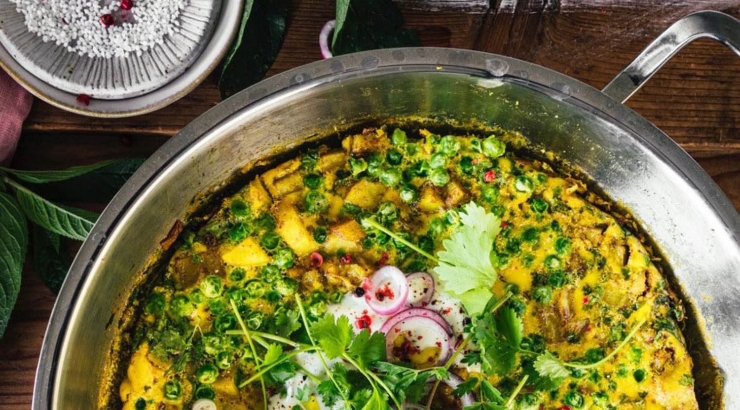 Indische Erbsen-Gewürz Frittata