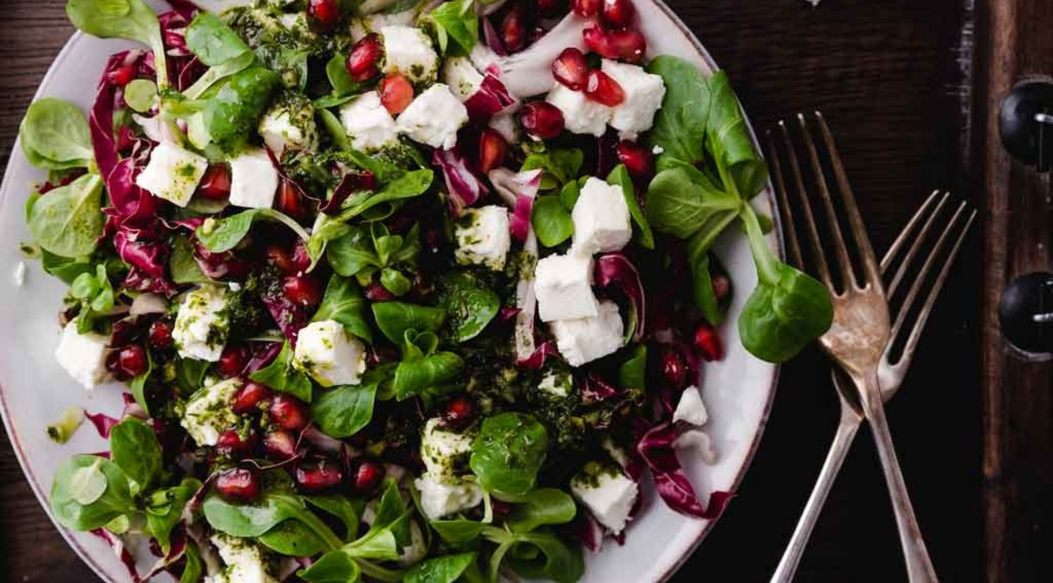 Winterliche Salate mit Radicchio, Chicorée und Feldsalat